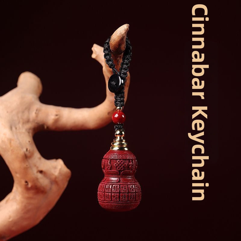Cinnabar Fu Gourd Feng Shui Amulet Pendant – Symbol of Good Luck, Protection, Positive Energy & Blessings