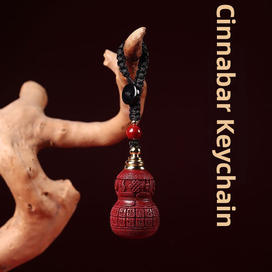 Cinnabar Fu Gourd Feng Shui Amulet Pendant – Symbol of Good Luck, Protection, Positive Energy & Blessings
